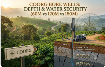 The Coorg Bore Well Deep Dive: What 60 Metres vs 120 Metres vs 180 Metres Actually Means for Your Estate